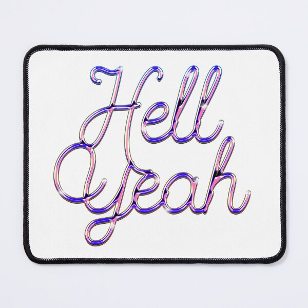 Item preview, Hell Yeah Glossy Script Typography Purple & Pink Y2K Text Design designed and sold by sunnivamla.