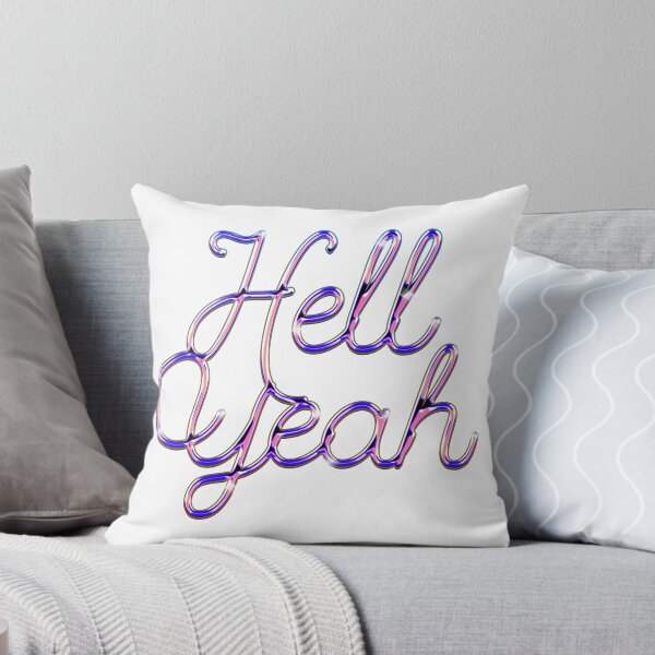 Item preview, Hell Yeah Glossy Script Typography Purple & Pink Y2K Text Design designed and sold by sunnivamla.