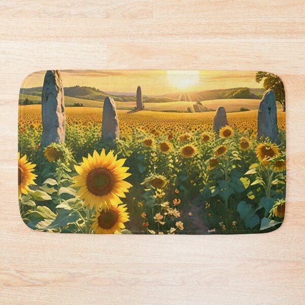 Item preview, Under the Litha sun - Sunflower field and ancestral standing stones designed and sold by NeyhineAngelionShop.