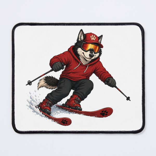 Item preview, Cool Skiing Wolf designed and sold by Mangurrian Shop.