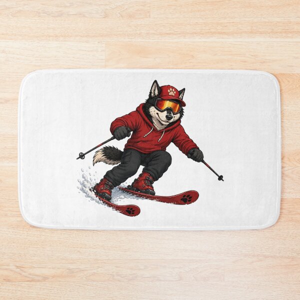Item preview, Cool Skiing Wolf designed and sold by Mangurrian Shop.