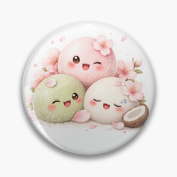 Item preview, Cute Kawaii Mochi Trio with Sakura Blossoms – Japanese Dessert Sticker designed and sold by ichiyori.