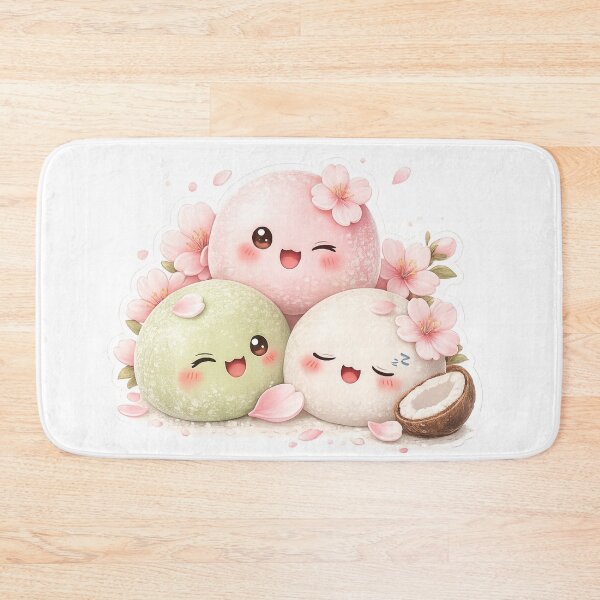 Item preview, Cute Kawaii Mochi Trio with Sakura Blossoms – Japanese Dessert Sticker designed and sold by ichiyori.