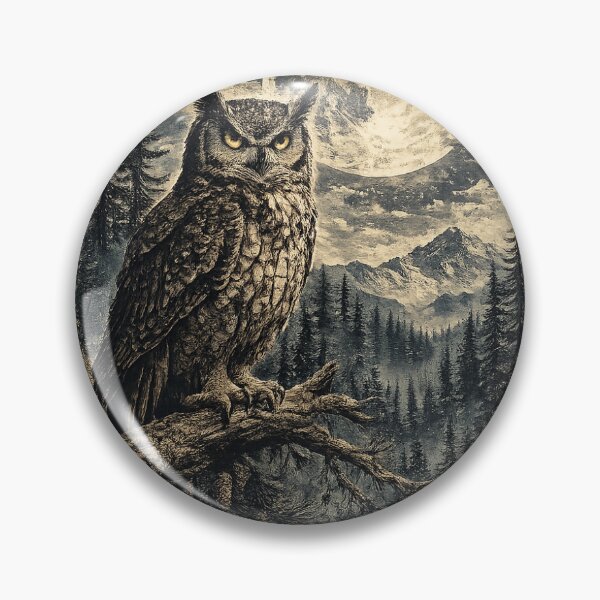 Item preview, Vintage Owl Moon Forest Wildlife Nature Design designed and sold by NestDesigns1.