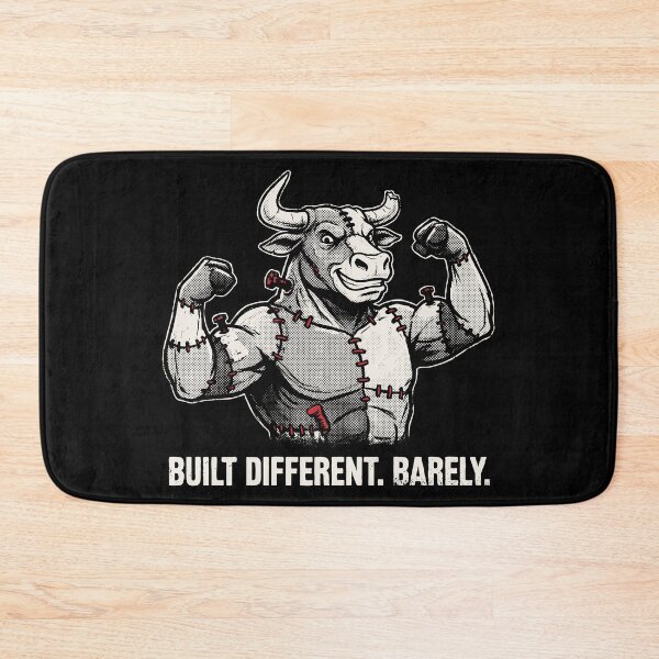 Item preview, Built Different Barely Bull Frankenstein Grunge Gym Humor designed and sold by cabana.space.