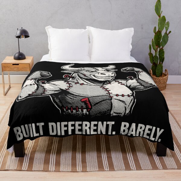 Item preview, Built Different Barely Bull Frankenstein Grunge Gym Humor designed and sold by cabana.space.