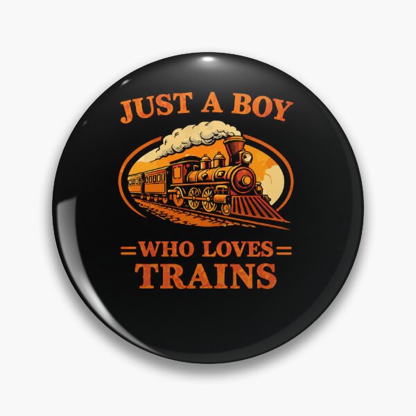 Item preview, Just A Boy Who Loves Trains - Vintage Retro Steam Locomotive Train Art designed and sold by BendyBeasts.
