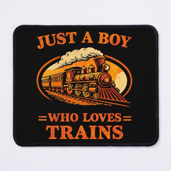 Item preview, Just A Boy Who Loves Trains - Vintage Retro Steam Locomotive Train Art designed and sold by BendyBeasts.
