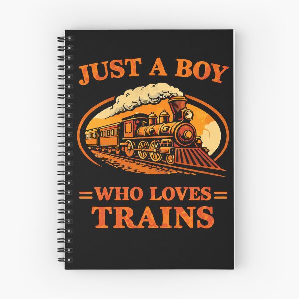 Item preview, Just A Boy Who Loves Trains - Vintage Retro Steam Locomotive Train Art designed and sold by BendyBeasts.