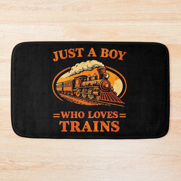 Item preview, Just A Boy Who Loves Trains - Vintage Retro Steam Locomotive Train Art designed and sold by BendyBeasts.
