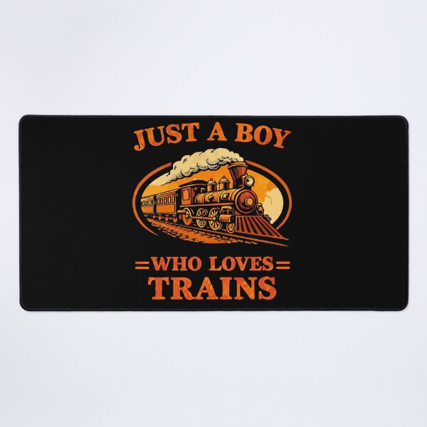 Item preview, Just A Boy Who Loves Trains - Vintage Retro Steam Locomotive Train Art designed and sold by BendyBeasts.