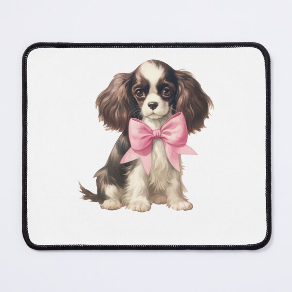 Item preview, Coquette Cavalier King Charles Spaniel Puppy with Pink Bow Cute Dog Aesthetic designed and sold by sunnivamla.