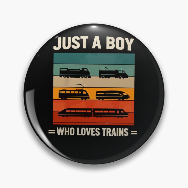 Item preview, Just A Boy Who Loves Trains - Vintage Retro Steam Locomotive Train Art designed and sold by BendyBeasts.