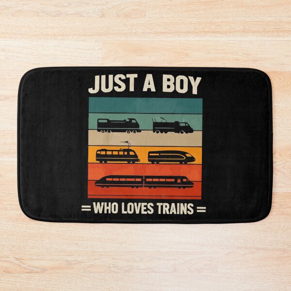 Item preview, Just A Boy Who Loves Trains - Vintage Retro Steam Locomotive Train Art designed and sold by BendyBeasts.