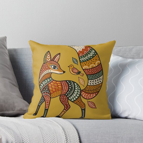 Item preview, Playful Gond Inspired Fox Folk Art  Colorful Tribal Animal Illustration  Boho Wildlife Graphic  Nature Pattern T-Shirt Design designed and sold by  MAD's Recreation Studio.