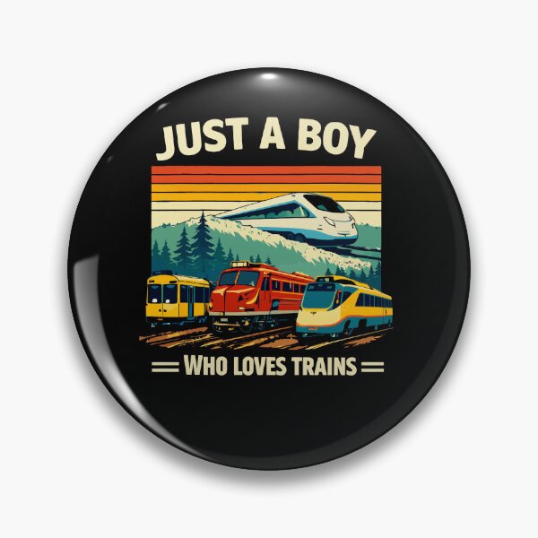 Item preview, Just A Boy Who Loves Trains - Vintage Retro Steam Locomotive Train Art designed and sold by BendyBeasts.
