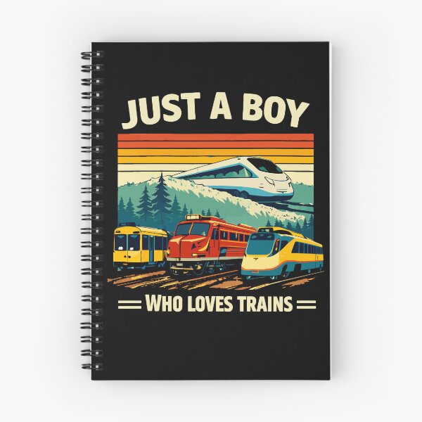 Item preview, Just A Boy Who Loves Trains - Vintage Retro Steam Locomotive Train Art designed and sold by BendyBeasts.