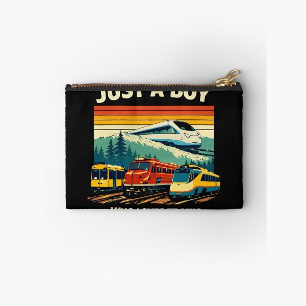 Item preview, Just A Boy Who Loves Trains - Vintage Retro Steam Locomotive Train Art designed and sold by BendyBeasts.