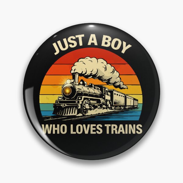 Item preview, Just A Boy Who Loves Trains - Vintage Retro Steam Locomotive Train Art designed and sold by BendyBeasts.