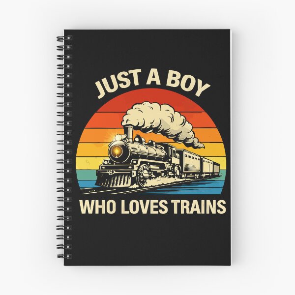Item preview, Just A Boy Who Loves Trains - Vintage Retro Steam Locomotive Train Art designed and sold by BendyBeasts.