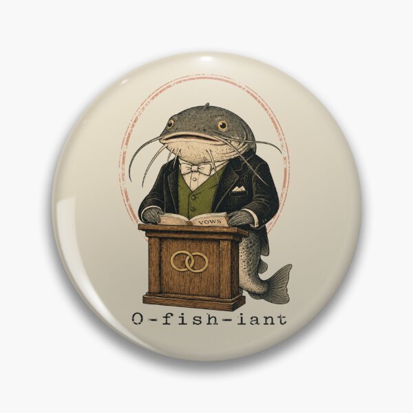 Item preview, O-fish-iant Retro Catfish Wedding Officiant Gift designed and sold by POD DYNASTY | Original Print On Demand T-Shirt Graphics.