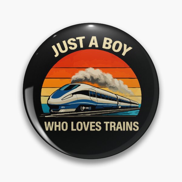 Item preview, Just A Boy Who Loves Trains - Vintage Retro Steam Locomotive Train Art designed and sold by BendyBeasts.