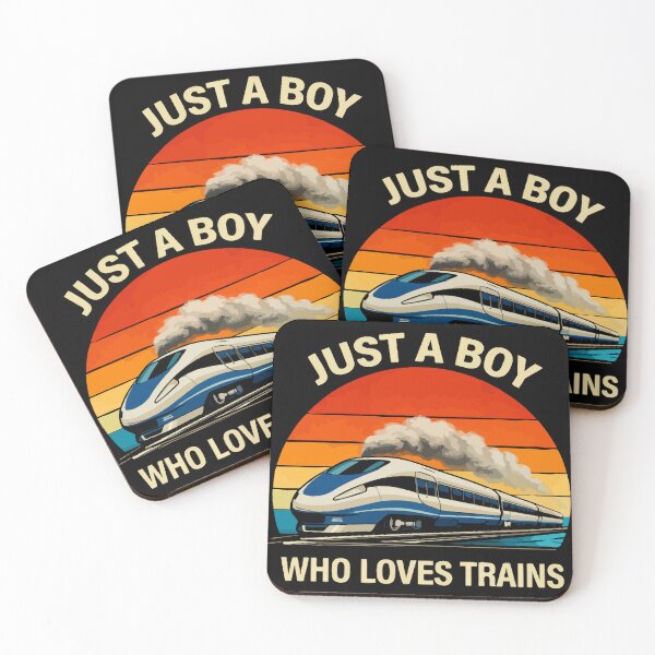 Item preview, Just A Boy Who Loves Trains - Vintage Retro Steam Locomotive Train Art designed and sold by BendyBeasts.