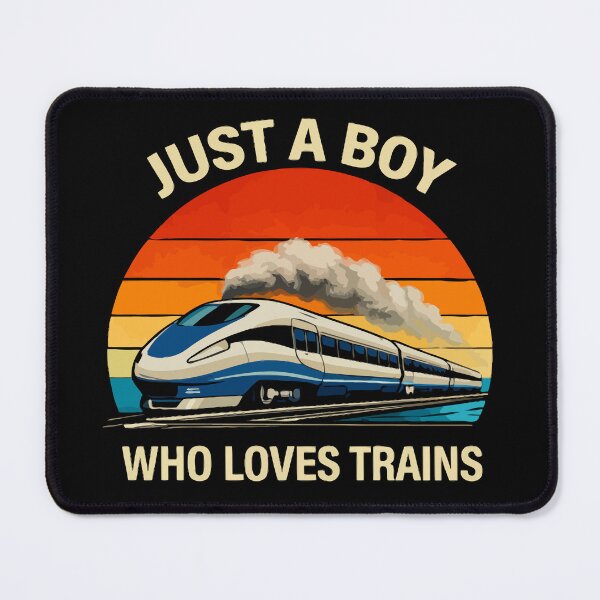Item preview, Just A Boy Who Loves Trains - Vintage Retro Steam Locomotive Train Art designed and sold by BendyBeasts.