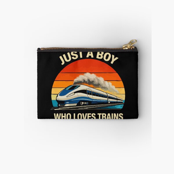 Item preview, Just A Boy Who Loves Trains - Vintage Retro Steam Locomotive Train Art designed and sold by BendyBeasts.