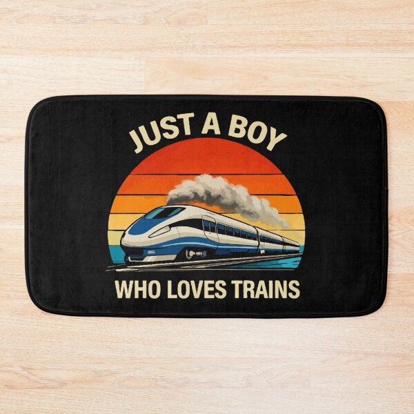 Item preview, Just A Boy Who Loves Trains - Vintage Retro Steam Locomotive Train Art designed and sold by BendyBeasts.