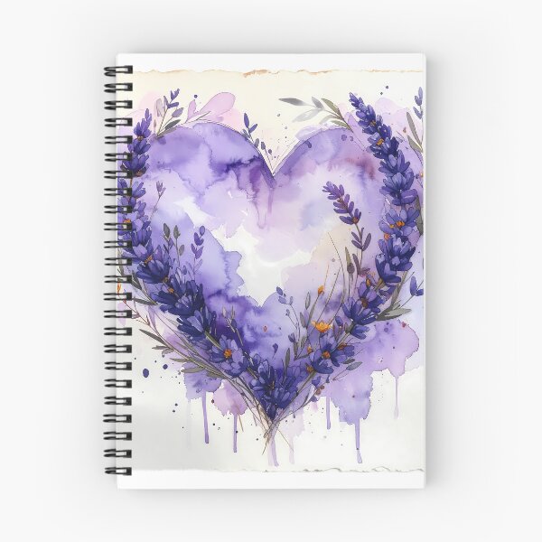 Item preview, Dreamy Lavender Heart Floral Watercolor Painting designed and sold by BetweenForms.