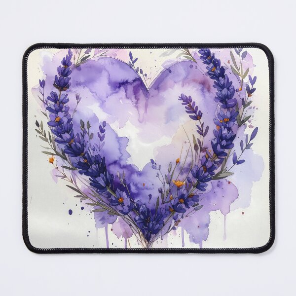 Item preview, Dreamy Lavender Heart Floral Watercolor Painting designed and sold by BetweenForms.
