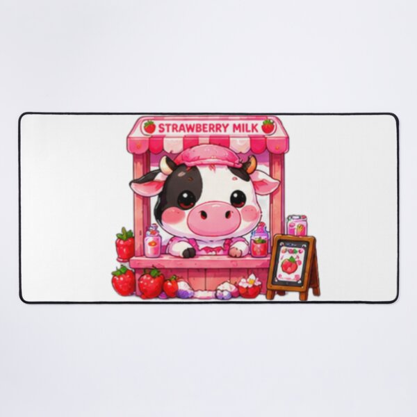Item preview, Kawaii Strawberry Milk Cow designed and sold by DailyDoodlesBySumbul.