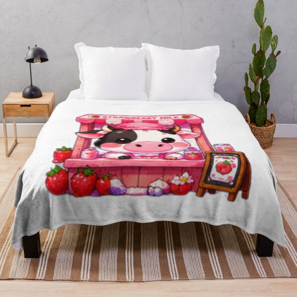 Item preview, Kawaii Strawberry Milk Cow designed and sold by DailyDoodlesBySumbul.