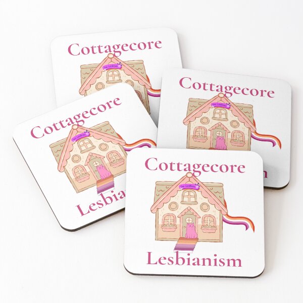 Item preview, Cottagecore Lesbianism Sticker Lesbian Pride Gift Sapphic Cottage Art WLW designed and sold by SapphosWeave.
