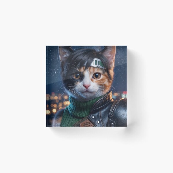 Item preview, Adventurous Ninja Kitten - Calico Video Game Cosplay Art designed and sold by TheCoolCatsMx.