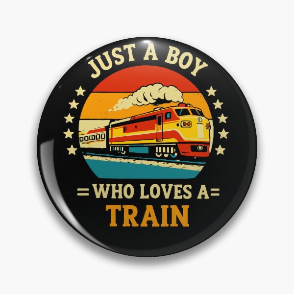 Item preview, Just A Boy Who Loves Trains - Vintage Retro Steam Locomotive Train Art designed and sold by BendyBeasts.
