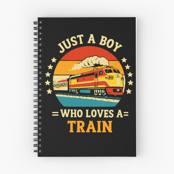 Item preview, Just A Boy Who Loves Trains - Vintage Retro Steam Locomotive Train Art designed and sold by BendyBeasts.