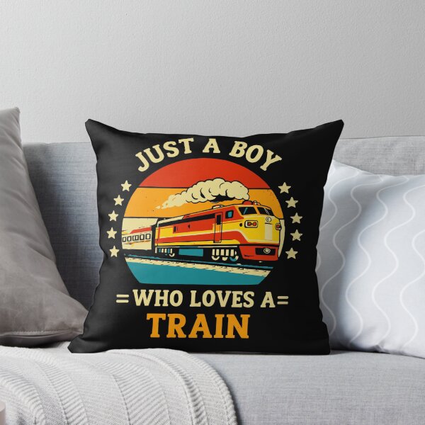 Item preview, Just A Boy Who Loves Trains - Vintage Retro Steam Locomotive Train Art designed and sold by BendyBeasts.