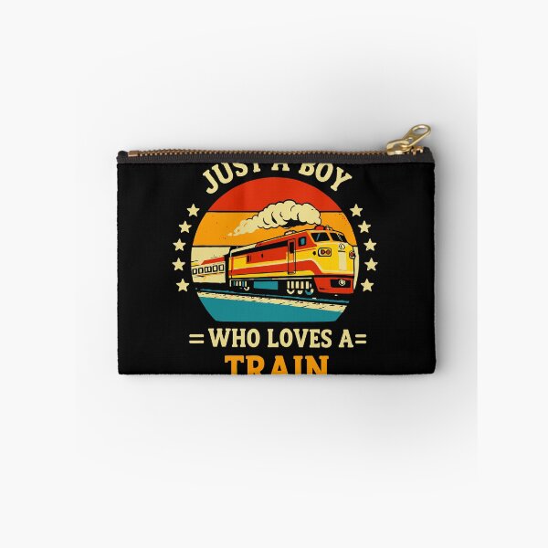 Item preview, Just A Boy Who Loves Trains - Vintage Retro Steam Locomotive Train Art designed and sold by BendyBeasts.