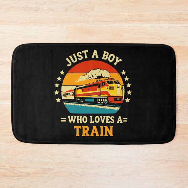 Item preview, Just A Boy Who Loves Trains - Vintage Retro Steam Locomotive Train Art designed and sold by BendyBeasts.