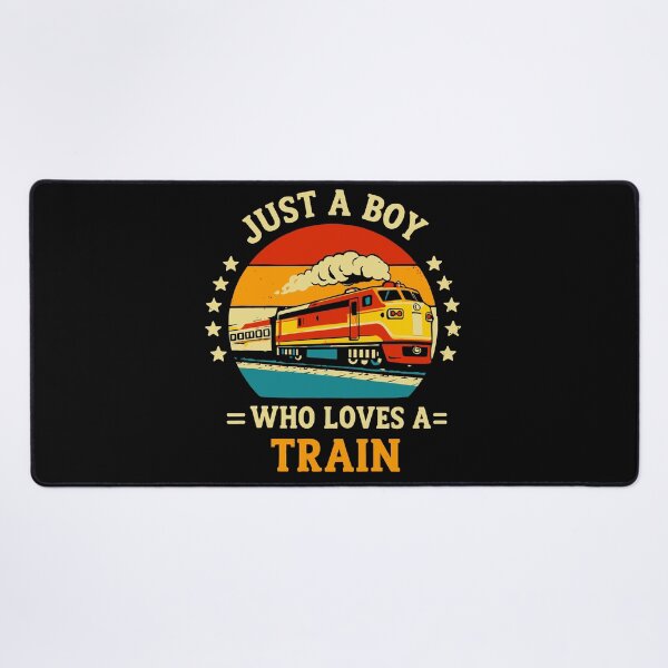 Item preview, Just A Boy Who Loves Trains - Vintage Retro Steam Locomotive Train Art designed and sold by BendyBeasts.