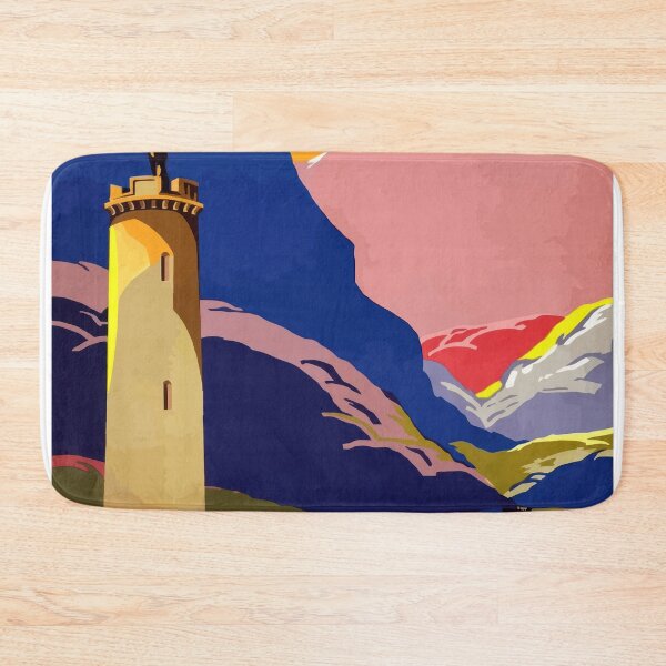 Item preview, Scotland by SMT – Lighthouse Coastal Vintage Art designed and sold by MarkedArtPrints.