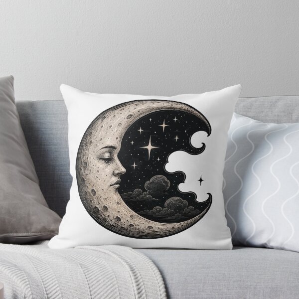Item preview, Vintage Celestial Moon Face | Mystic Crescent Moon Gothic  designed and sold by RidaSalArt.