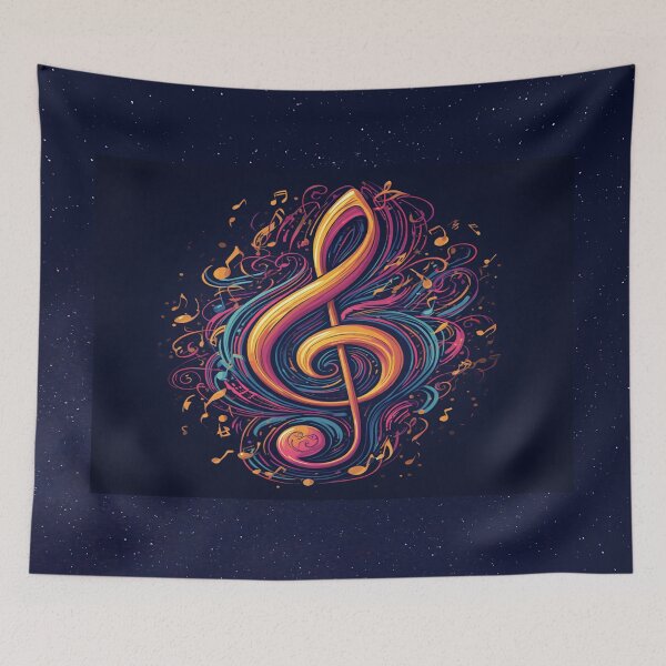 Item preview, Treble Vivid Color Swirl designed and sold by BrightrDayMusicArt.