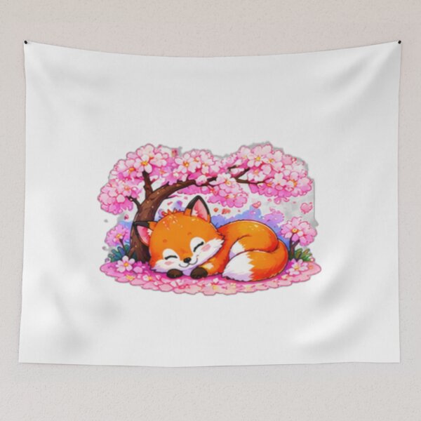 Item preview, Sleeping Fox Under Cherry Blossoms designed and sold by DailyDoodlesBySumbul.