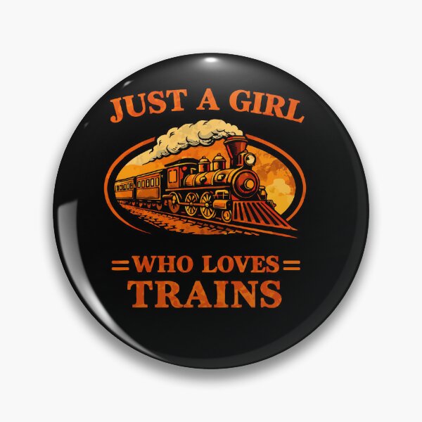Item preview, Just A Girl Who Loves Trains - Vintage Retro Steam Locomotive Train Art designed and sold by BendyBeasts.