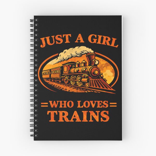 Item preview, Just A Girl Who Loves Trains - Vintage Retro Steam Locomotive Train Art designed and sold by BendyBeasts.