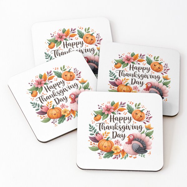 Item preview, Happy Thanksgiving Day Cute Turkey & Pumpkin Watercolor Illustration | Cozy Autumn Fall Harvest Design designed and sold by Ramona-Gliga.