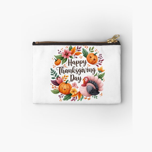 Item preview, Happy Thanksgiving Day Cute Turkey & Pumpkin Watercolor Illustration | Cozy Autumn Fall Harvest Design designed and sold by Ramona-Gliga.